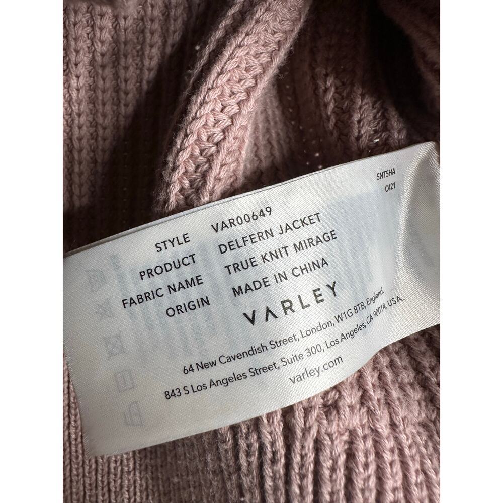 Varley Delfern Zip Up Knit Sweater Mauve Pink Size Large - Picture 4 of 7